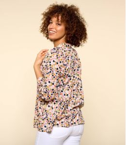 Blusa de algodón para mujer BETI DOT PINK - - Storiatipic Blusa de algodón para mujer BETI DOT PINK - - Storiatipic