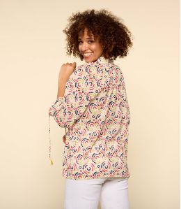 Blusa de algodón BETI MAYA RED para mujer - - Storiatipic Blusa de algodón BETI MAYA RED para mujer - - Storiatipic