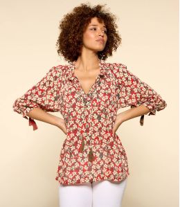 BETI SAKURI ROUGE Blouse en Coton pour Femme - 1