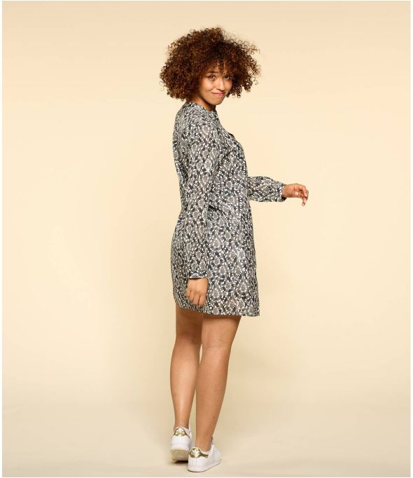 SONG AMBRE GRIS Robe en Coton pour Femme - - Storiatipic