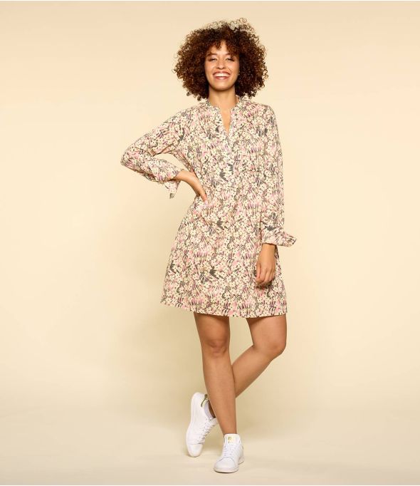 SONG SAKURI PINK Vestido de algodón para mujer - - Storiatipic