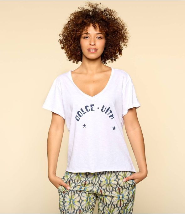 VITA WHITE B T-Shirt aus Bio-Baumwolle für Damen - - Storiatipic