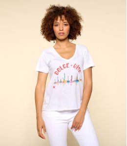 VITA BLANC M-G T-shirt en Coton bio pour Femme - - Storiatipic VITA BLANC M-G T-shirt en Coton bio pour Femme - - Storiatipic