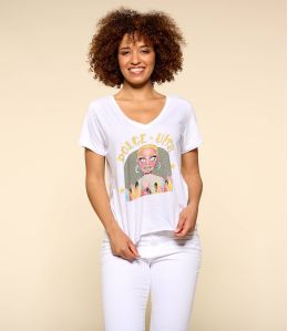 Camiseta de algodón orgánico VITA WHITE M-I para mujer - - Storiatipic Camiseta de algodón orgánico VITA WHITE M-I para mujer - - Storiatipic