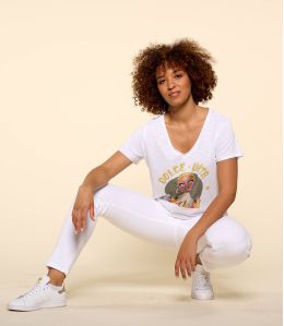 Camiseta de algodón orgánico VITA WHITE M-I para mujer - - Storiatipic Camiseta de algodón orgánico VITA WHITE M-I para mujer - - Storiatipic