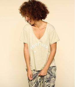 VITA BEIGE B Maglietta in cotone biologico da Donna - - Storiatipic