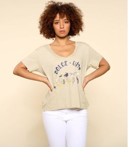 VITA BEIGE M-E T-shirt en Coton bio pour Femme - - Storiatipic VITA BEIGE M-E T-shirt en Coton bio pour Femme - - Storiatipic
