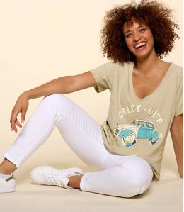 VITA BEIGE M-F T-shirt en Coton bio pour Femme - - Storiatipic VITA BEIGE M-F T-shirt en Coton bio pour Femme - - Storiatipic