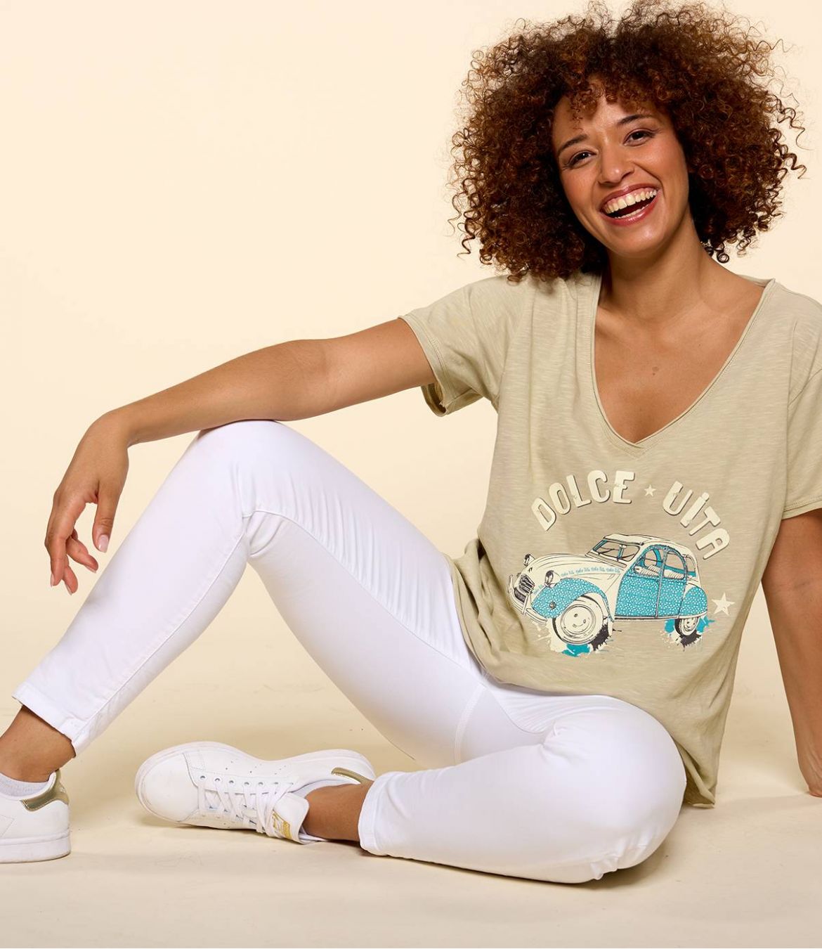 VITA BEIGE M-F T-shirt en Coton bio pour Femme - 1