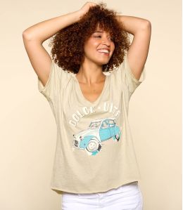 VITA BEIGE M-F T-shirt en Coton bio pour Femme - - Storiatipic VITA BEIGE M-F T-shirt en Coton bio pour Femme - - Storiatipic