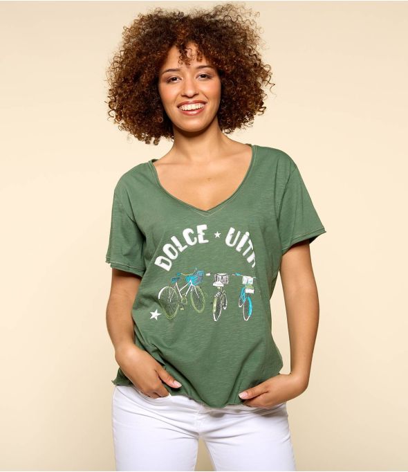 VITA KHAKI M-E T-Shirt aus Bio-Baumwolle für Damen - - Storiatipic