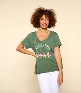 VITA KAKI M-G T-shirt en Coton bio pour Femme - 1