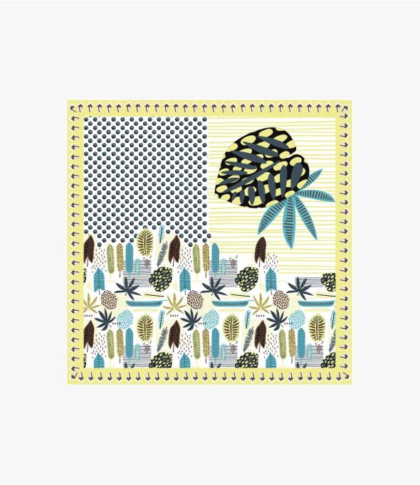 TAHITI Groot Zijden Vierkant, Borduurwerk voor Vrouwen 100 x 100 CM - - Storiatipic