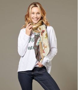 AUBE Foulard en Laine, broderies pour Femme 100 x 200 cm Storiatipic - 1 AUBE Foulard en Laine, broderies pour Femme 100 x 200 cm Storiatipic - 1