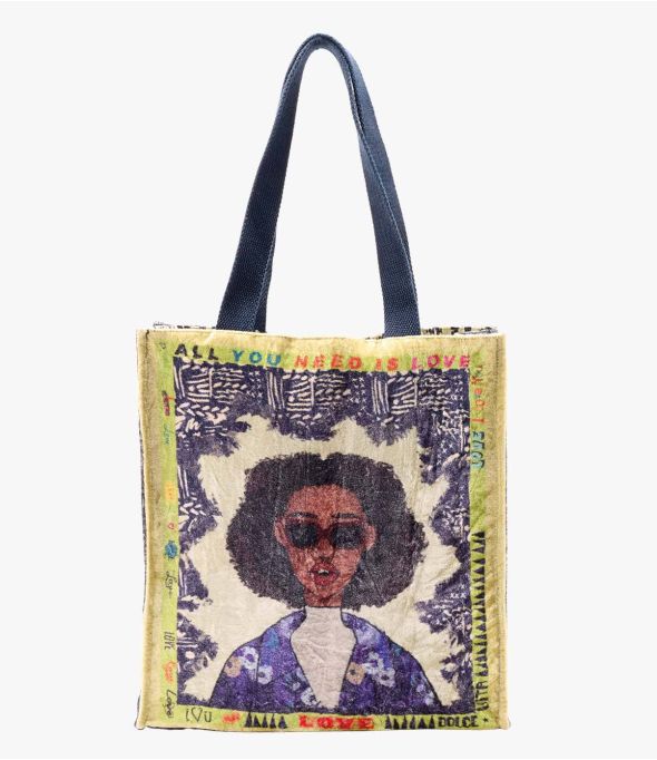 CARRY PEPITA BLUE Viskose-Tasche aus Baumwolle für Damen 35 x 33 x 10 cm - Winter-Essentials - Storiatipic