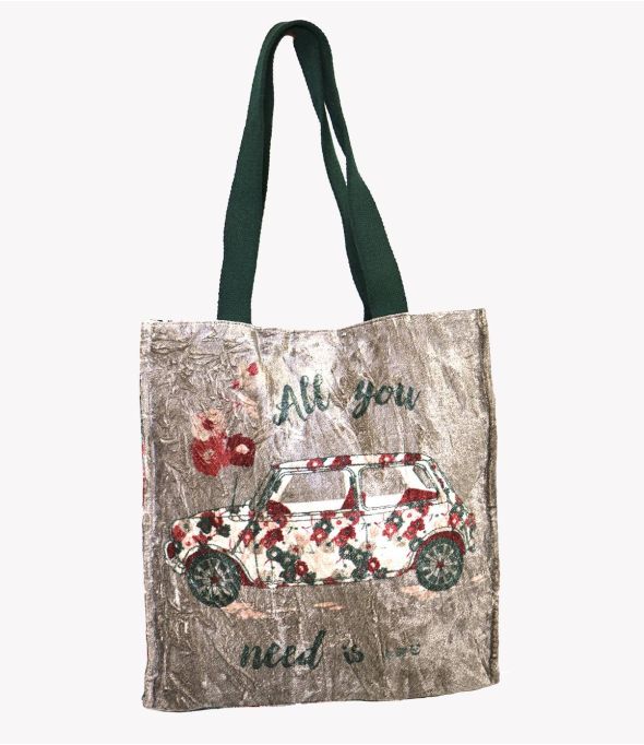 CARRY VELVET MINI Bolso de Algodón de Viscosa para Mujer 35 x 33 x 10 cm - Winter Essentials - Storiatipic