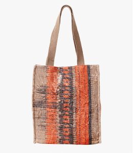 CARRY VELVET ORANGE Sac en Viscose, coton pour Femme 35 x 33 x 10 cm - 1