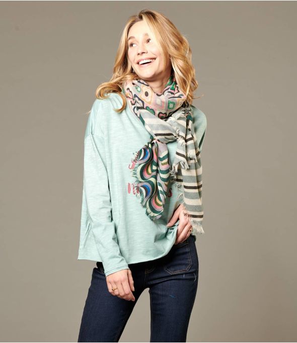 CECILE Foulard en Laine, soie pour Femme 70 x 190 cm - Winter Essentials - Storiatipic