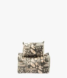 COSM VELVET KHAKI Bolso de mano de viscosa para mujer y algodón 26 x 14 x 14 cm/17 x 7 x 11 cm - Winter Essentials - Storiatipi