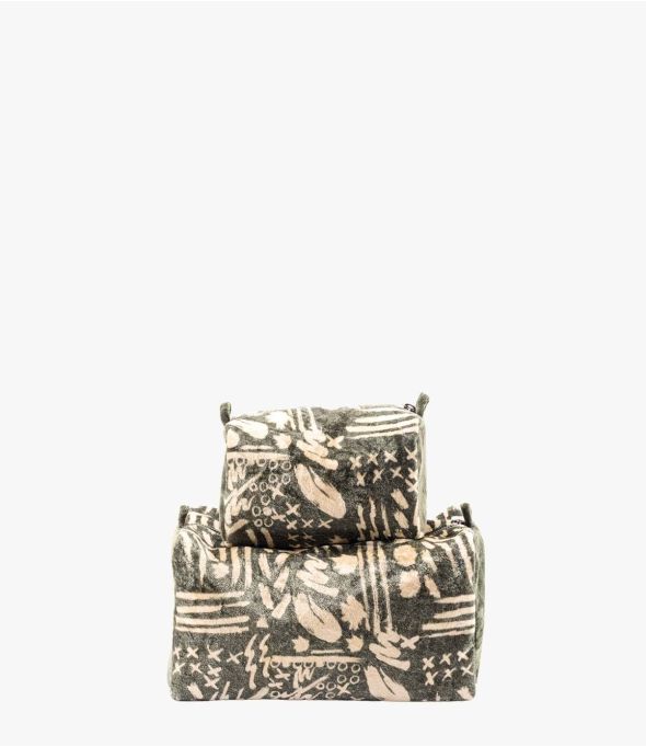 COSM VELVET KAKI Pochette en Viscose, coton pour Femme 26 x 14 x 14 cm/17 x 7 x 11 cm - Essentiels d'hiver - Storiatipic