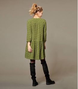EVA FLEURS KHAKI Viscose jurk voor Dames - Benodigdheden voor de winter - Storiatipic EVA FLEURS KHAKI Viscose jurk voor Dames - Benodigdheden voor de winter - Storiatipic