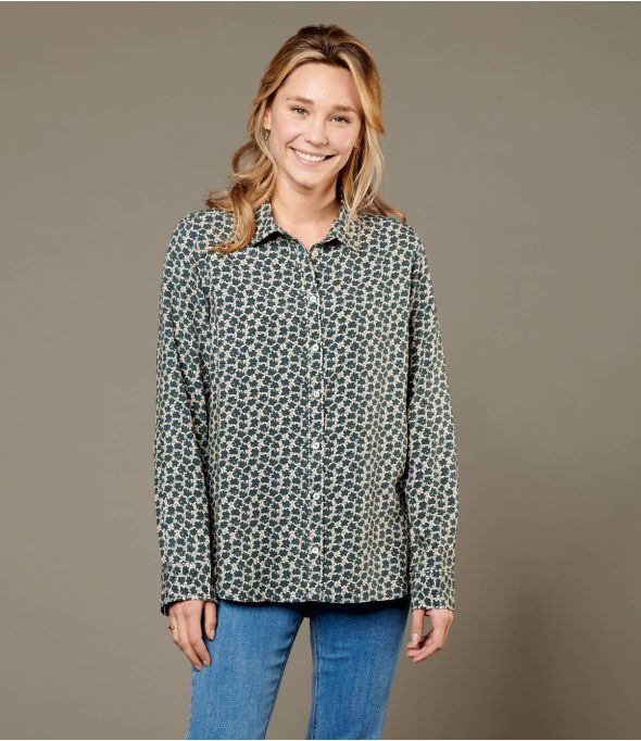 FRAN FLEURS ANTHRACITE Chemise en Viscose pour Femme - Essentiels d'hiver - Storiatipic
