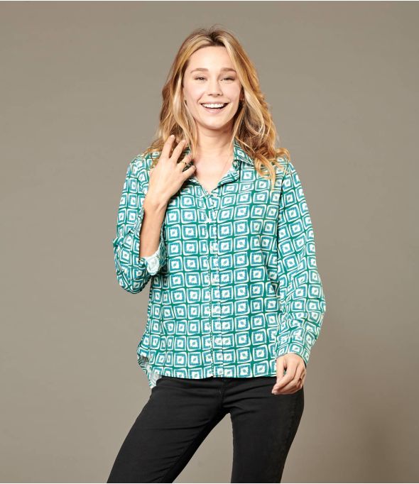 FRAN KARO CANARD Camisa de viscosa para mujer - Esenciales de invierno - Storiatipic