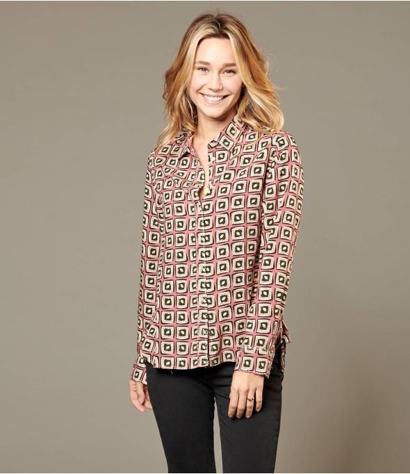FRAN KARO ROSE Camicia da donna in viscosa - Essenziali per l'inverno - Storiatipic