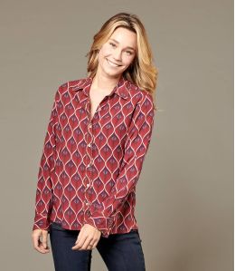 FRAN PAON CARMIN Chemise en Viscose pour Femme - Essentiels d'hiver - Storiatipic FRAN PAON CARMIN Chemise en Viscose pour Femme - Essentiels d'hiver - Storiatipic