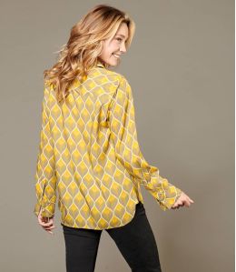 FRAN PAON JAUNE Chemise en Viscose pour Femme - Essentiels d'hiver - Storiatipic FRAN PAON JAUNE Chemise en Viscose pour Femme - Essentiels d'hiver - Storiatipic