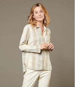 FRAN PIANO BEIGE Camicia da donna in viscosa - Essenziali per l'inverno - Storiatipic