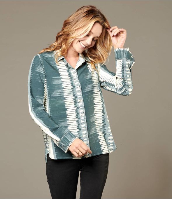 FRAN PIANO GREY Camicia da donna in viscosa - Essenziali per l'inverno - Storiatipic