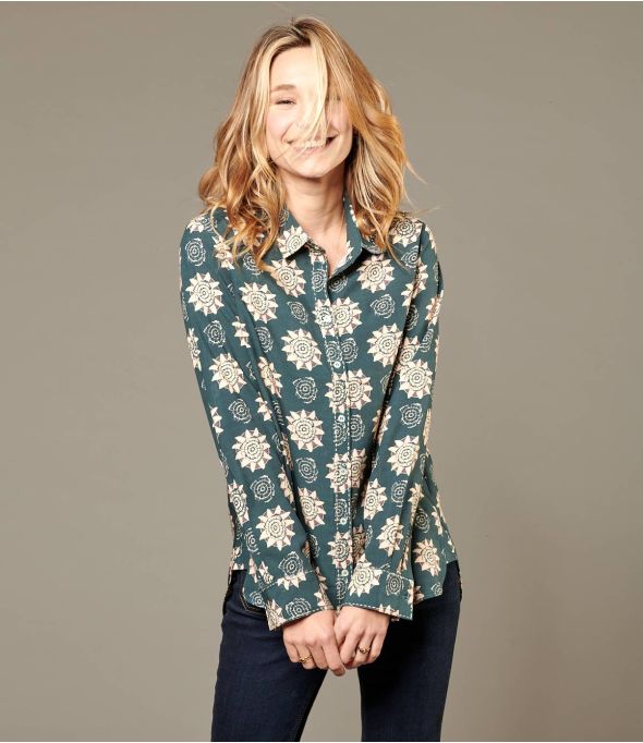 FRAN ROSETTE ANTRACIET Dames viscose overhemd - Benodigdheden voor de winter - Storiatipic