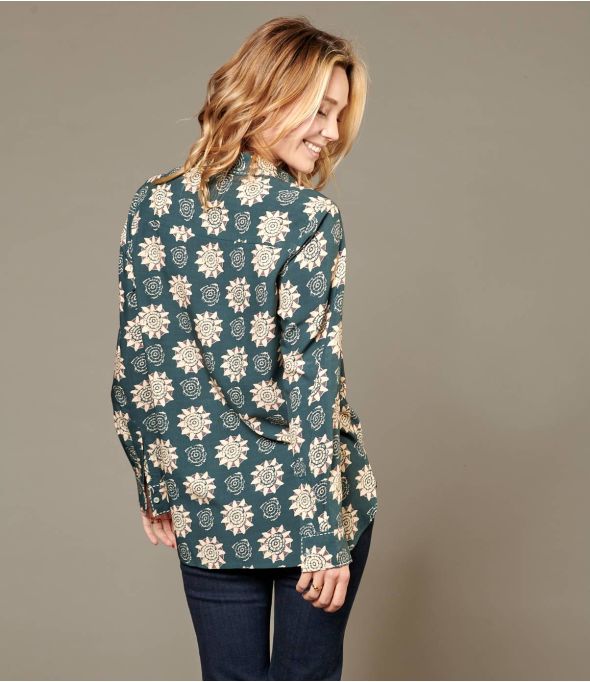 FRAN ROSETTE ANTRACIET Dames viscose overhemd - Benodigdheden voor de winter - Storiatipic