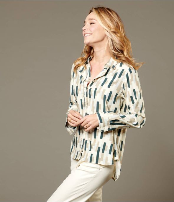 FRAN SCALA BEIGE Camicia da donna in viscosa - Essenziali per l'inverno - Storiatipic