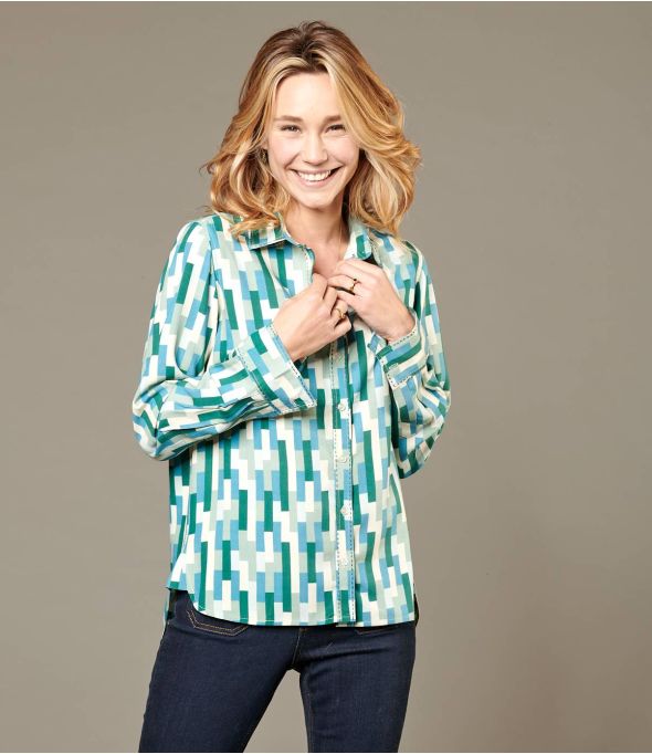 FRAN SCALA CANARD Viscose overhemd voor dames - Benodigdheden voor de winter - Storiatipic