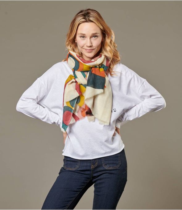 FRIDA Foulard en Laine, soie pour Femme 100 x 200 cm - Winter Essentials - Storiatipic