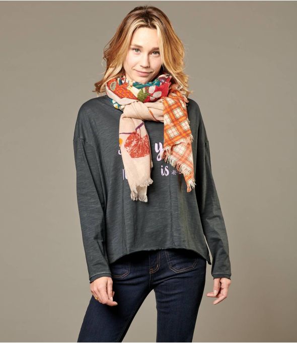 GINETE Écharpe en Laine, soie pour Femme 70 x 190 cm - Essentiels d'hiver - Storiatipic