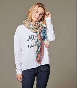 JUDITH Foulard en Laine, soie pour Femme 100 x 200 cm - Winter Essentials - Storiatipic