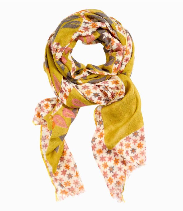 KORA Foulard en Laine, lurex pour Femme 100 x 200 cm - Winter Essentials - Storiatipic