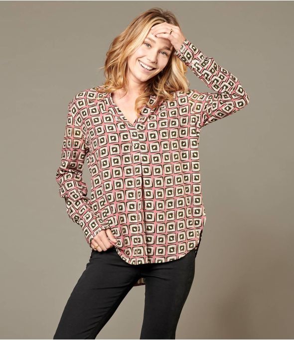 MILA KARO PINK Blusa de viscosa para mujer - Winter Essentials - Storiatipic