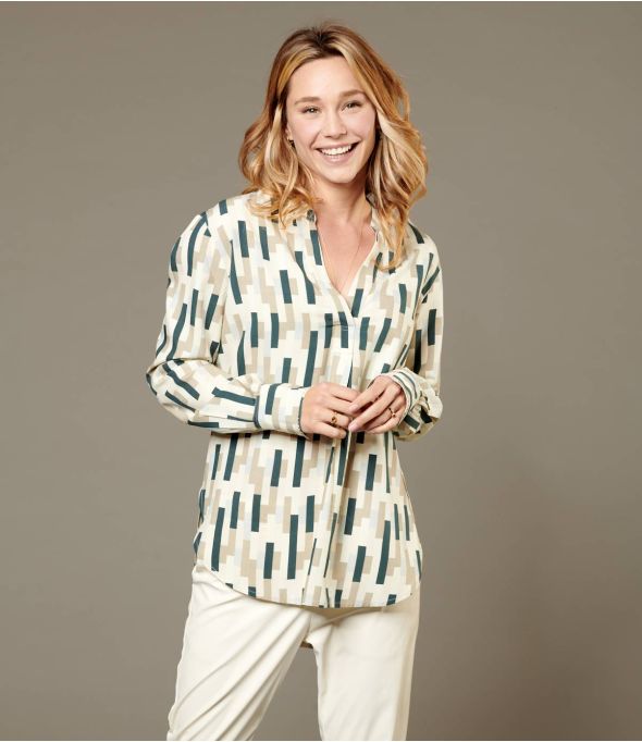 MILA SCALA BEIGE Blusa Donna in Viscosa - Essenziali per l'inverno - Storiatipic