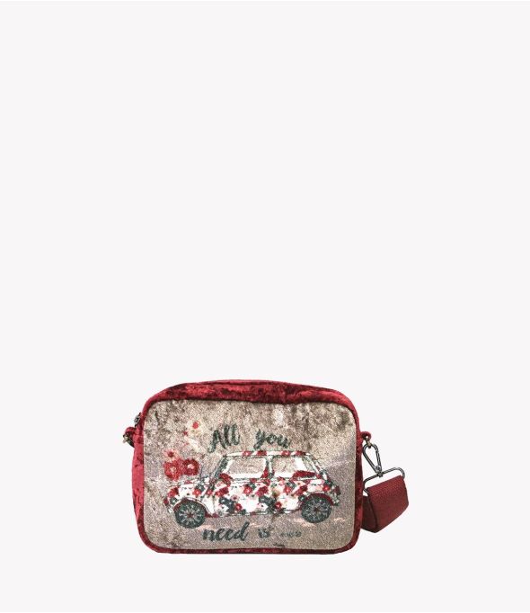 NIGHT VELVET MINI Kleine Tasche aus Viskose, Baumwolle, Leder für Damen 21 x 15 x 5 cm - Winter-Essentials - Storiatipic