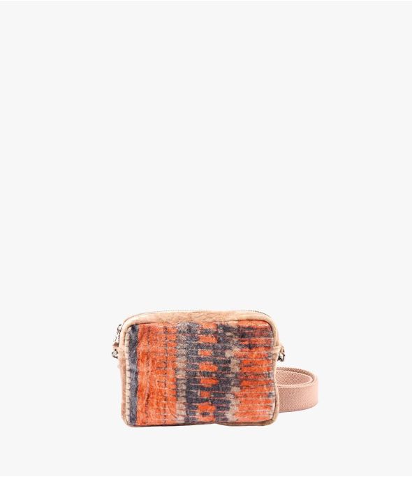 NIGHT VELVET ORANGE Borsa piccola in viscosa, cotone, pelle da donna 21 x 15 x 5 cm - Essenziali per l'inverno - Storiatipic