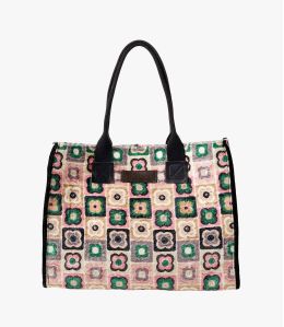 POP VELVET CECILE Sac en Viscose, coton, cuir pour Femme 40 x 30 x 15 cm - Essentiels d'hiver - Storiatipic