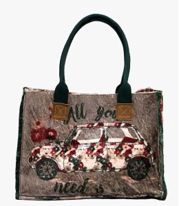 POP VELVET MINI Viscose, Katoen, AQ, Leren tas voor dames 40 x 30 x 15 cm - Benodigdheden voor de winter - Storiatipic
