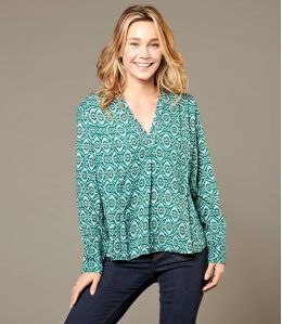 SARA KALEI DUCK Blusa de viscosa para mujer - Winter Essentials - Storiatipic SARA KALEI DUCK Blusa de viscosa para mujer - Winter Essentials - Storiatipic