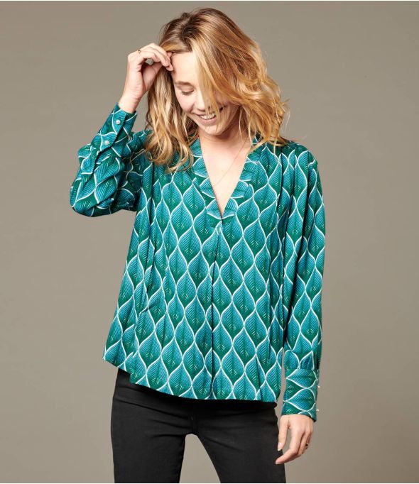 SARA PEACOCK DUCK Blusa in viscosa da donna - Essenziali per l'inverno - Storiatipic