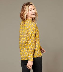 SARA PAON JAUNE Blouse en Viscose pour Femme - Essentiels d'hiver - Storiatipic SARA PAON JAUNE Blouse en Viscose pour Femme - Essentiels d'hiver - Storiatipic