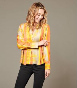 SARA PIANO JAUNE Blouse en Viscose pour Femme - Essentiels d'hiver - Storiatipic SARA PIANO JAUNE Blouse en Viscose pour Femme - Essentiels d'hiver - Storiatipic